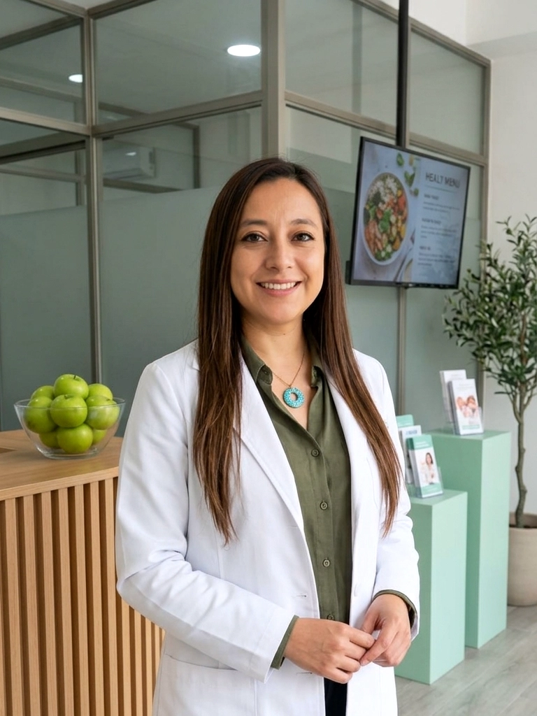 LN y MND Xunaxi Nahomi García Rodríguez en su consultorio